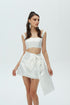 SQUARE COLLAR SHINY CROP TOP